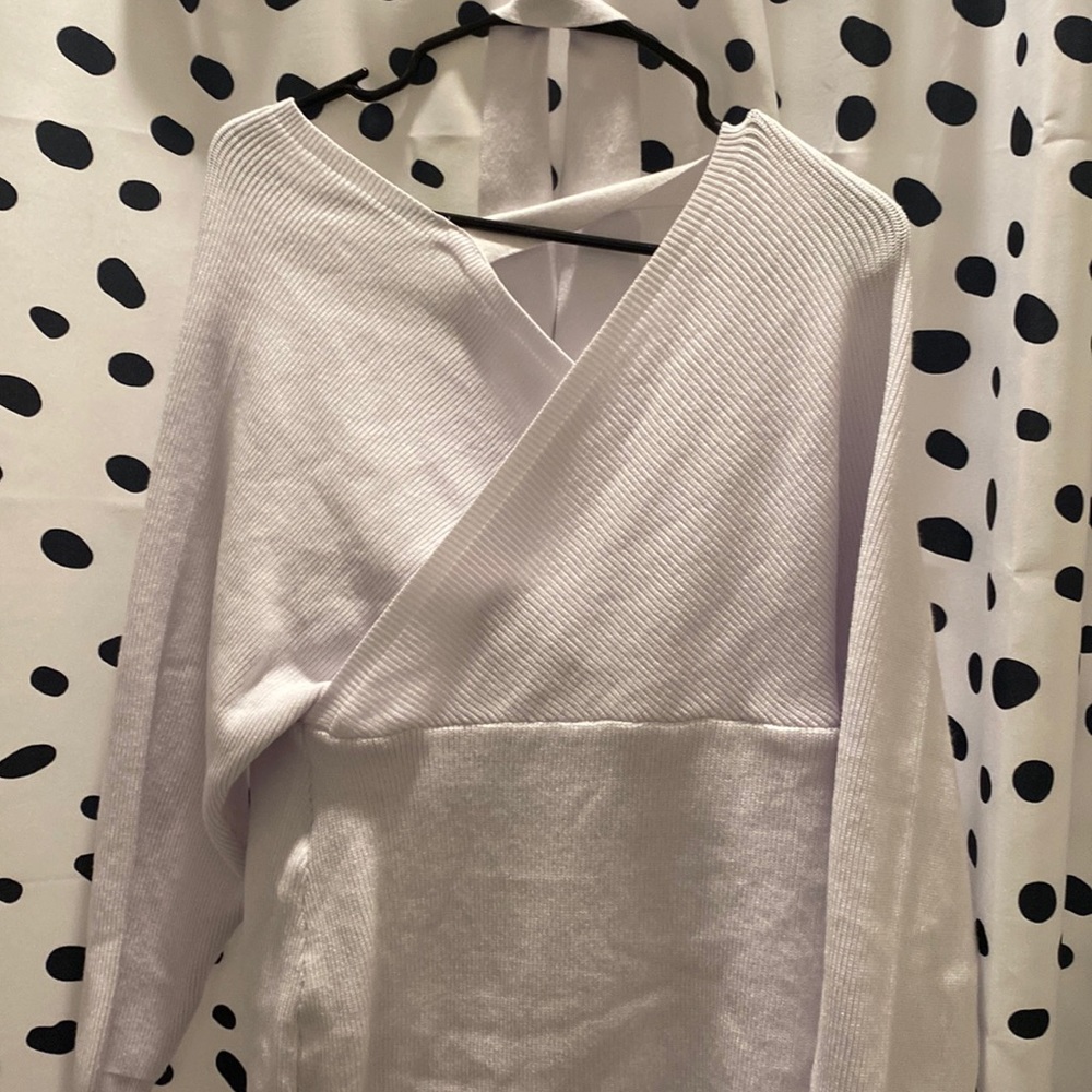 White sweater dress